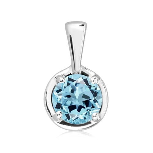 Hermes S Blue Topaz stříbrný přívěsek s modrým topazem