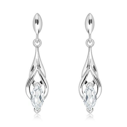 Lentia S White Topaz stříbrné náušnice s bílým topazem