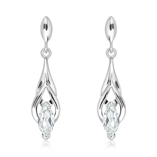 Lentia S White Topaz stříbrné náušnice s bílým topazem