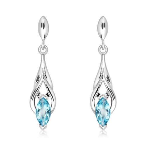 Lentia S Blue Topaz stříbrné náušnice s modrým topazem
