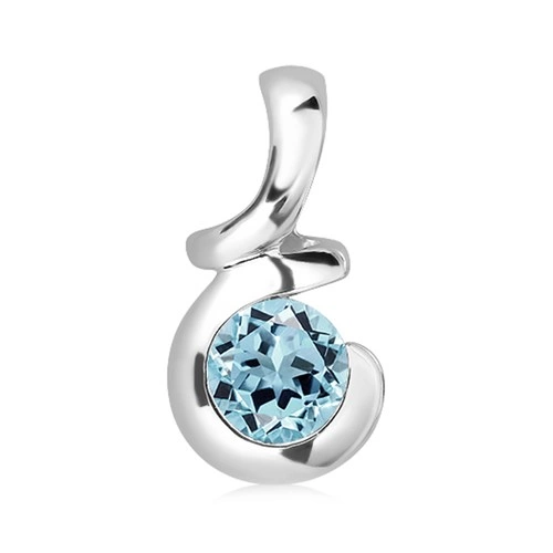 Atlas S Blue Topaz stříbrný přívěsek s modrým topazem
