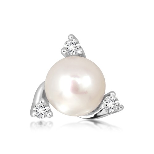 Ikarus S Pearl and White Topaz stříbrný přívěsek s perlou a bílým topazem