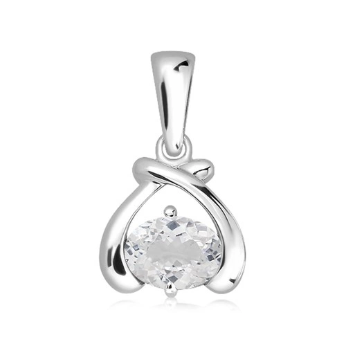 Ligara S White Topaz  stříbrný přívěsek s bílým topazem