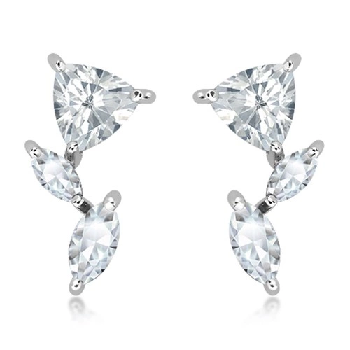 Redones S White Topaz stříbrné náušnice s bílým topazem