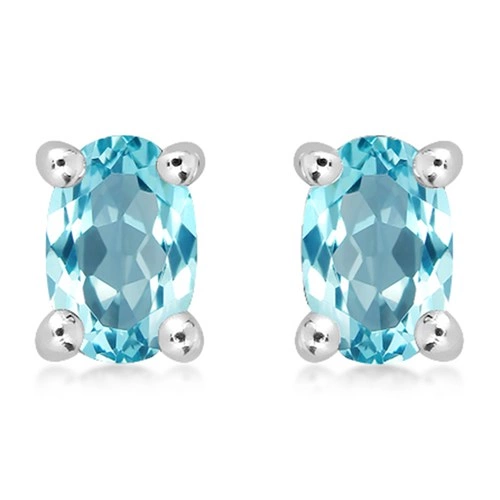 Alala S Blue Topaz stříbrné náušnice s modrým topazem