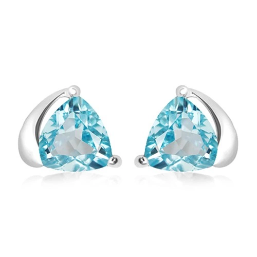 Lovise S Blue Topaz stříbrné náušnice s modrým topazem