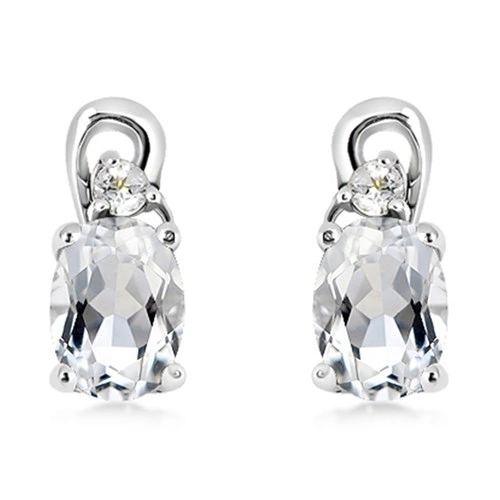 Felicie S White Topaz stříbrné náušnice s bílým topazem