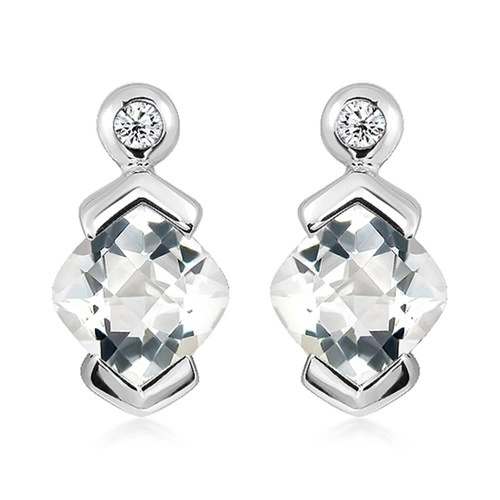 Brisa S White Topaz stříbrné náušnice s bílým topazem