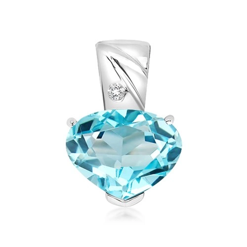 Dulce S Blue Topaz stříbrný přívěsek s modrým a bílým topazem