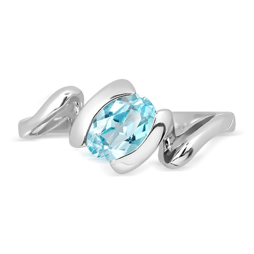 Anea S Blue Topaz prsten ze stříbra s modrým topazem