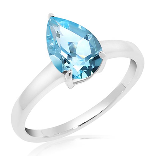 Amunet S Blue Topaz prsten ze stříbra s modrým topazem