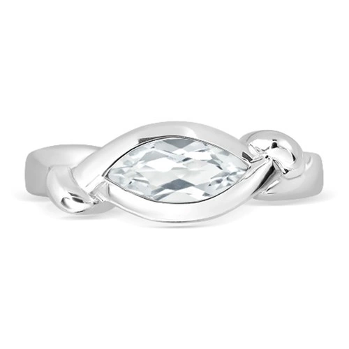 Chili S White Topaz prsten ze stříbra s bílým topazem