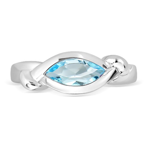 Chili S Blue Topaz prsten ze stříbra s modrým topazem