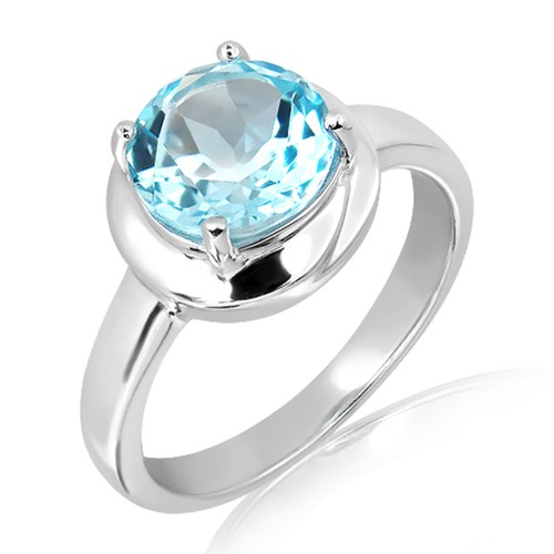 Fleur S Blue Topaz prsten ze stříbra s modrým topazem