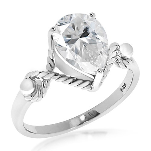Lara S White Topaz prsten ze stříbra s bílým topazem