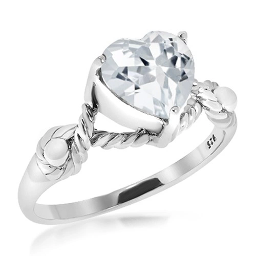Sunshine S White Topaz prsten ze stříbra s bílým topazem
