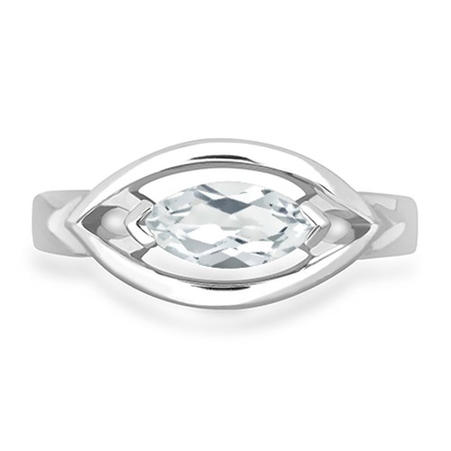 Clea S White Topaz prsten ze stříbra s bílým topazem