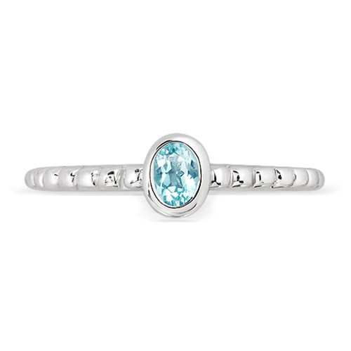 Judica S Blue Topaz prsten ze stříbra s modrým topazem