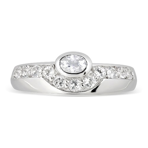 Balbina S White Topaz prsten ze stříbra s bílým topazem