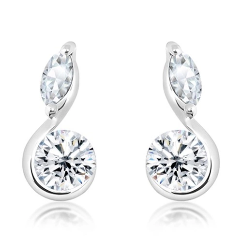Amila S White Topaz stříbrné náušnice s bílým topazem