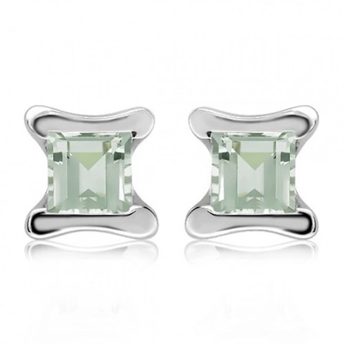Akira S Green Amethyst stříbrné náušnice s ametystem
