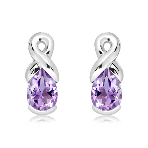 Man S Amethyst RP stříbrné náušnice s ametystem