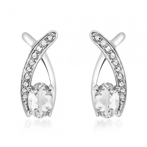 Ranko S White Topaz stříbrné náušnice s bílým topazem