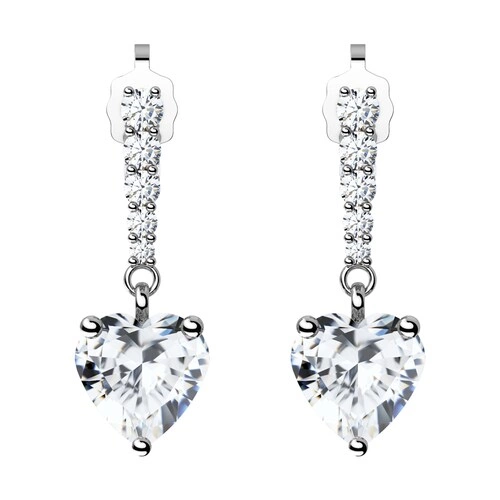 Sike stříbrné náušnice se zirkony