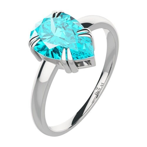 Priska S Blue Topaz prsten ze stříbra s modrým topazem