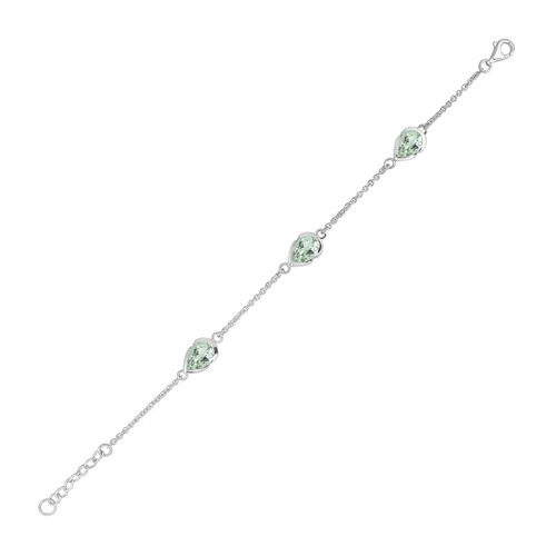Charm Green Amethyst stříbrný náramek se zeleným amethystem