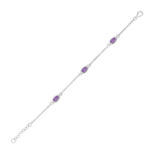 Silence S Amethyst stříbrný náramek s ametystem