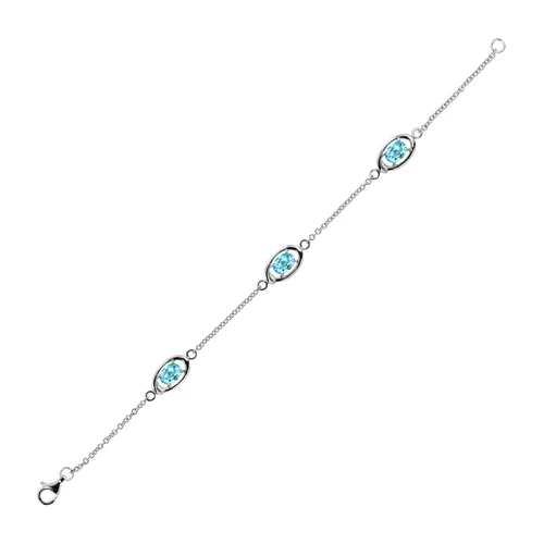 Clif Blue Topaz stříbrný náramek s modrým topazem