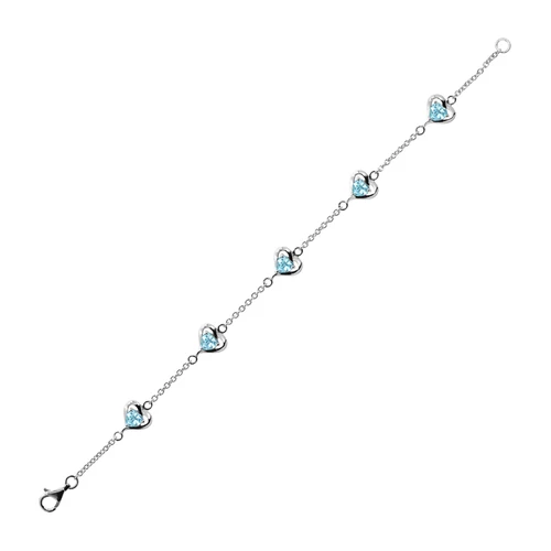 Shadow Blue Topaz stříbrný náramek s modrým topazem