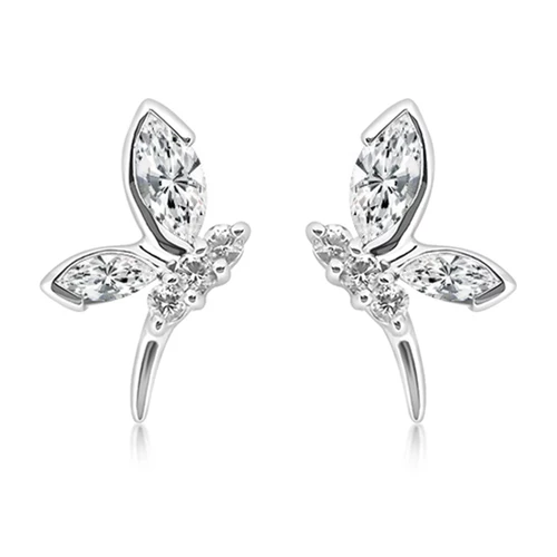 Wave White Topaz stříbrné náušnice s bílým topazem
