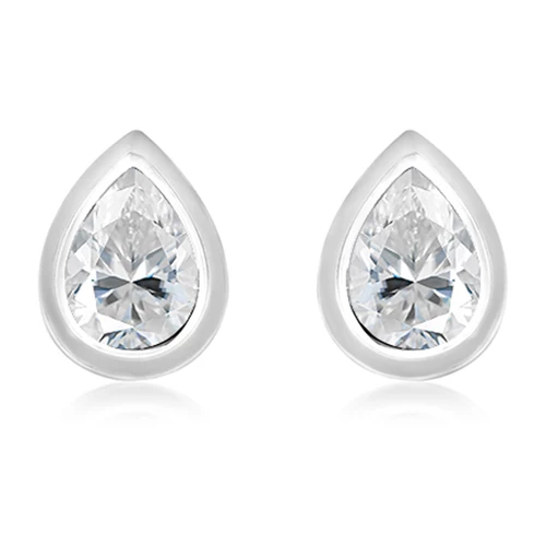 Ladet White Topaz stříbrné náušnice s bílým topazem