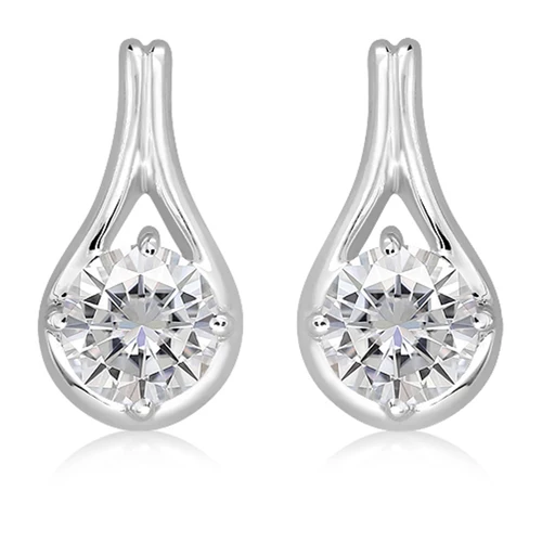 Glow White Topaz stříbrné náušnice s bílým topazem