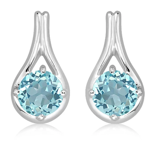 Glow Blue Topaz stříbrné náušnice s modrým topazem