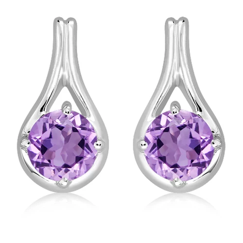 Glow S Amethyst stříbrné náušnice s fialovým ametystem