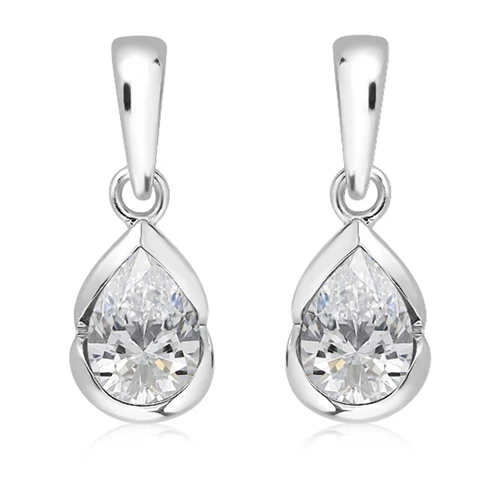 Samba White Topaz stříbrné náušnice s bílým topazem