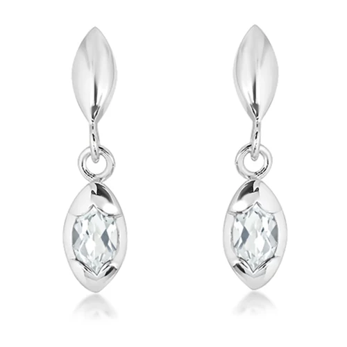 Midla White Topaz stříbrné náušnice s bílým topazem