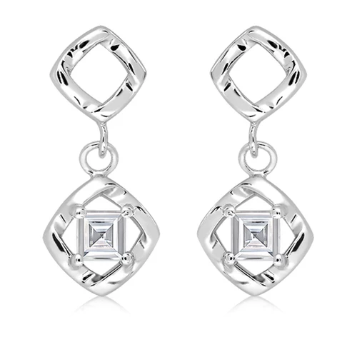 Womb White Topaz stříbrné náušnice s bílým topazem