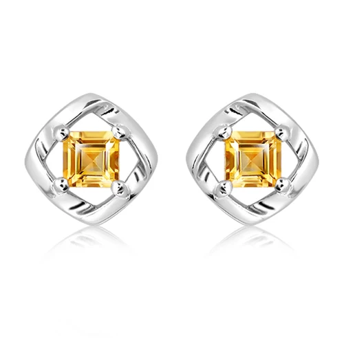 Ray Golden Citrine stříbrné náušnice s citrínem