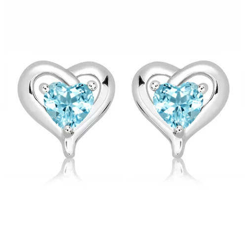 Dawin Blue Topaz stříbrné náušnice s modrým topazem
