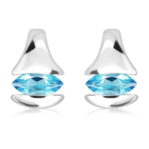 Orchid Blue Topaz stříbrné náušnice s modrým topazem