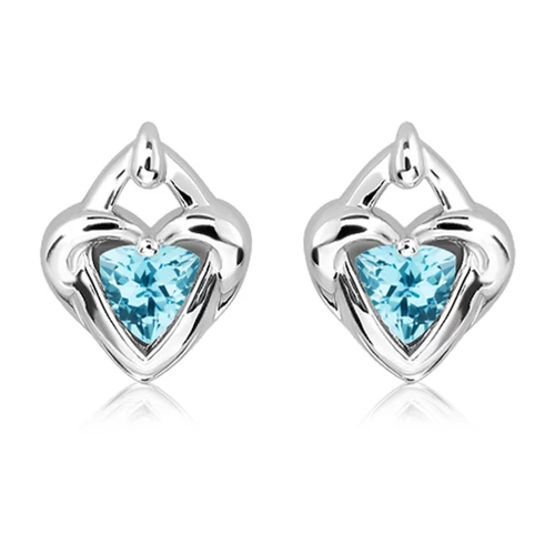 Sonet Blue Topaz stříbrné náušnice s modrým topazem