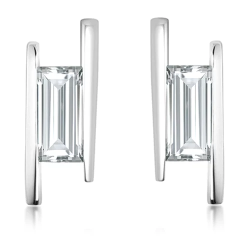 Frost White Topaz stříbrné náušnice s bílým topazem