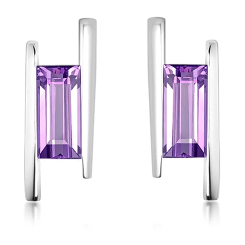 Frost S Amethyst stříbrné náušnice s fialovým amethystem
