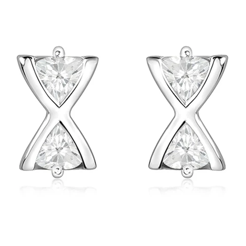 Marble White Topaz stříbrné náušnice s bílým topazem