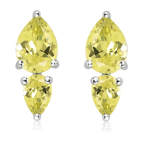 Spirit Lemon Citrine stříbrné náušnice se žlutými citríny