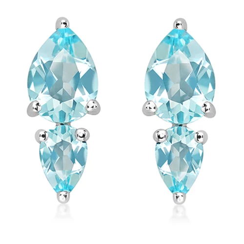 Spirit Blue Topaz stříbrné náušnice s modrým topazem
